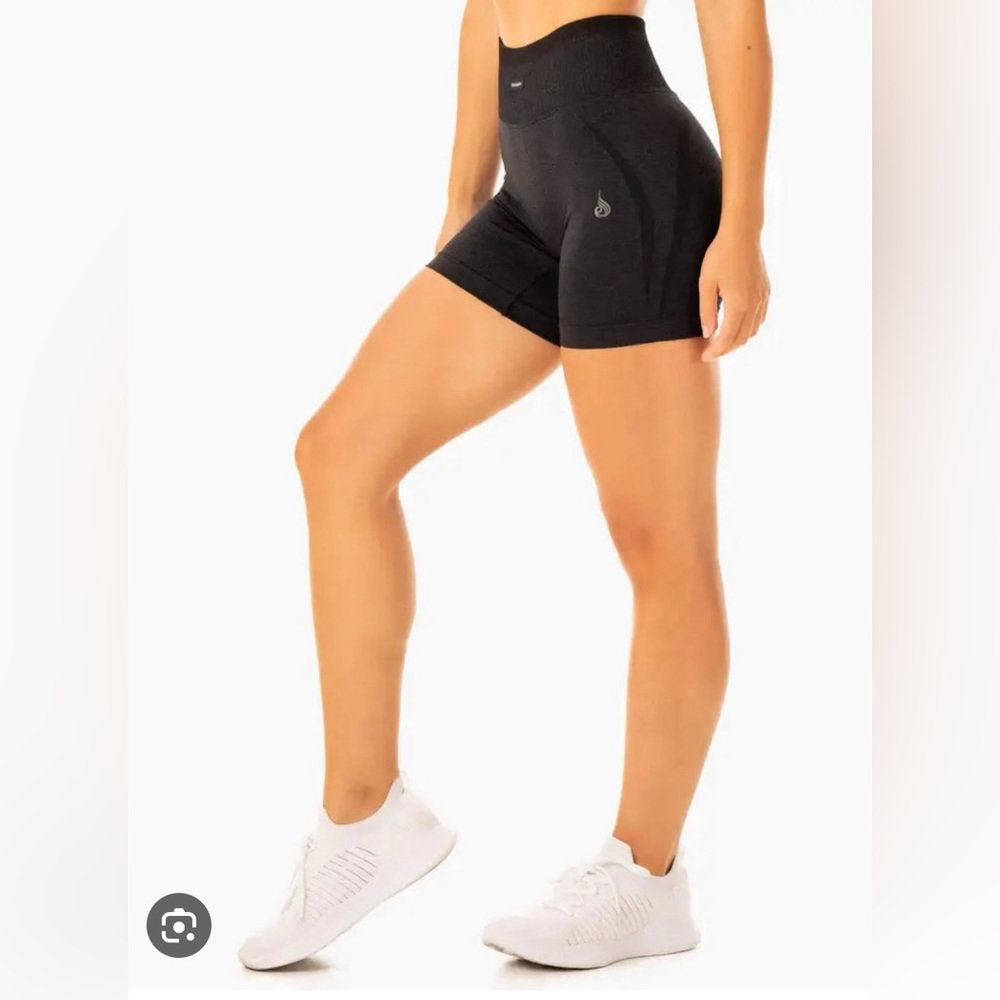 Ryderwear Excel High Waisted Seamless SHORTS Black Marl workout short new wo tag